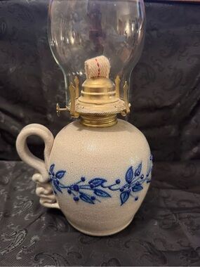 Salmon Falls Pottery Blueberry Vine Oil Lamp ~ Don Haines